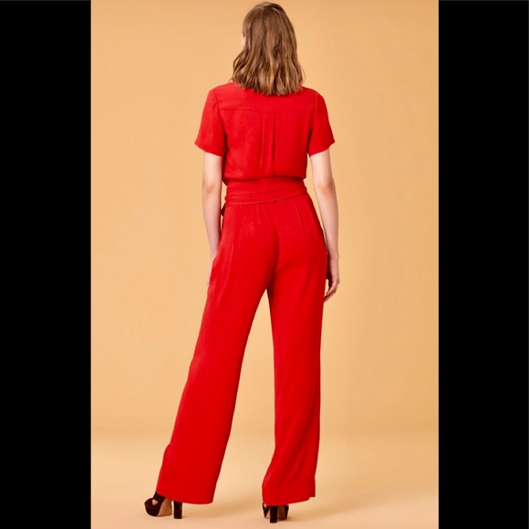 NWT DVF Purdy Jumpsuit in Candy Red, US Size 14 - Picture 2 of 7